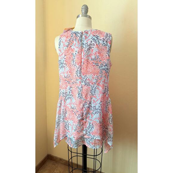Fever Women's Sleeveless Blouse Size S Leaf Print Summer Top Double Layer NWT - Picture 3 of 7